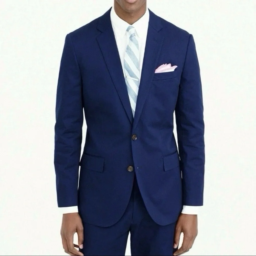 J. Crew Men's Ludlow Slim-fit suit jacket in Italian chino Navy Blue Sz 36R